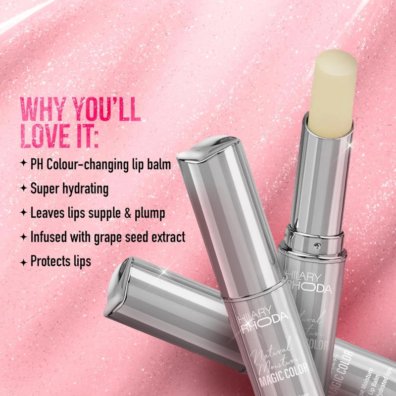 Hilary Rhoda Tinted PH Color Changing Lip Balm | Nourishing, Moisturising & Hydrating Formula For Dry & Chapped Lips | Enriched with Grape Seed Extract | 3.2g thumbnail 4